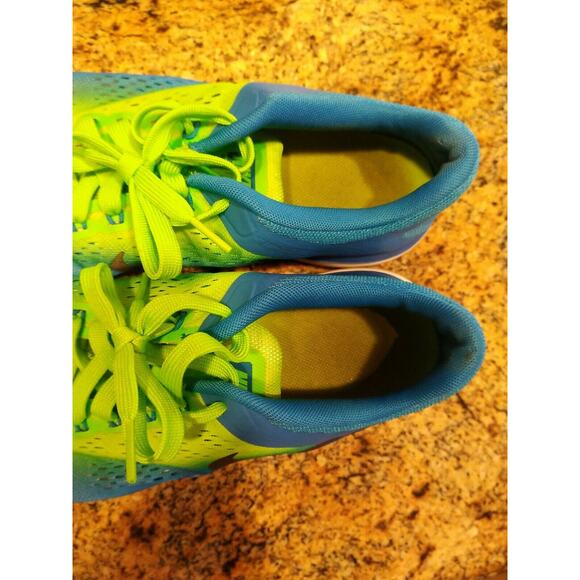 Nike Men’s 10 US Flex Run 2016 Green & Blue Neon Running Shoes Lace Up 44 EU - Picture 9 of 12